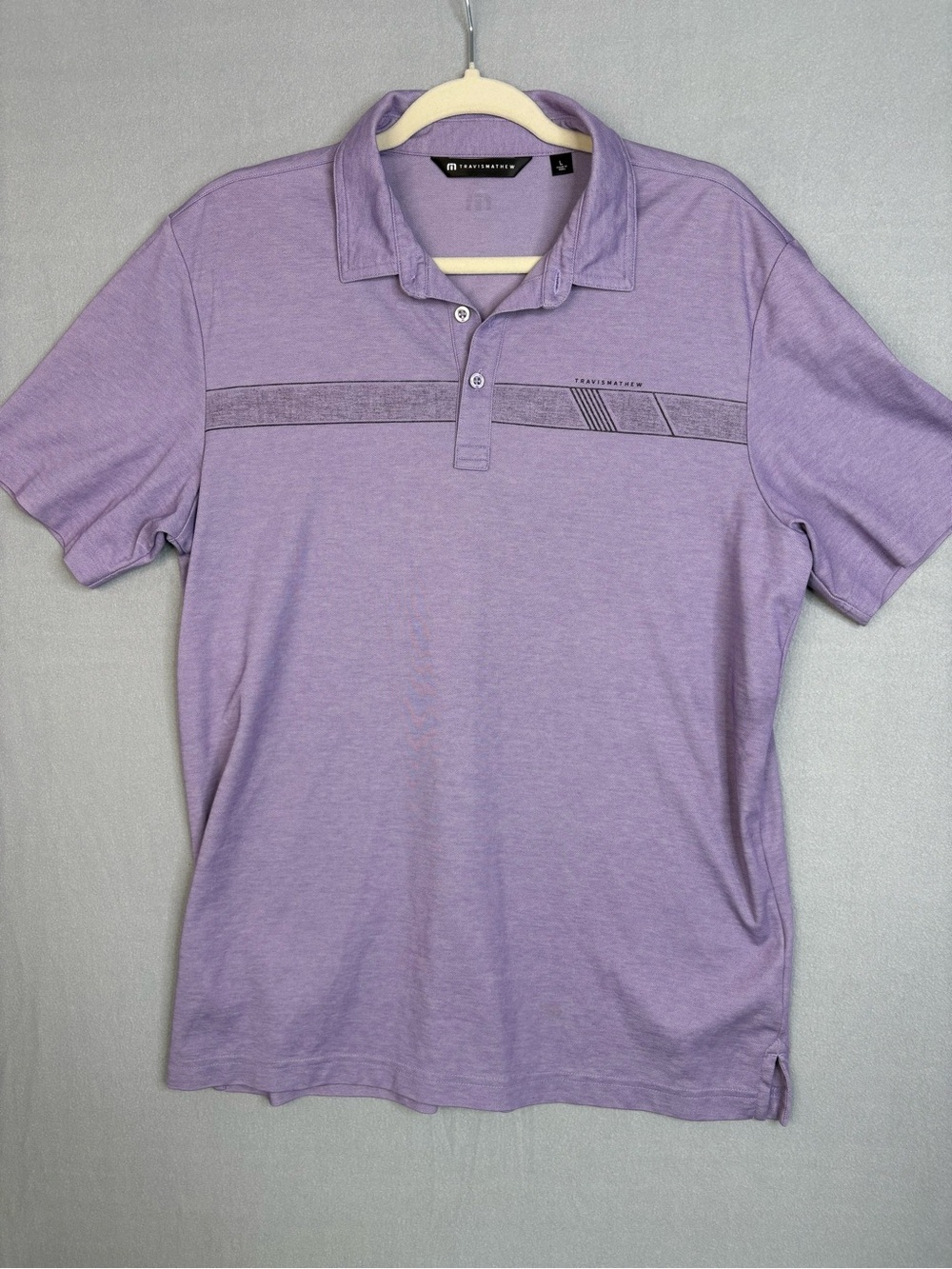 TravisMathew Featherweight Chest Stripe Polo Purple Velvet Men’s L
